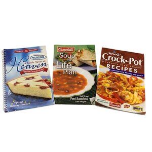 Lot of 3 Vtg. Campbells Philadelphia Cream Cheese & Rival Crockpot Recipe Books